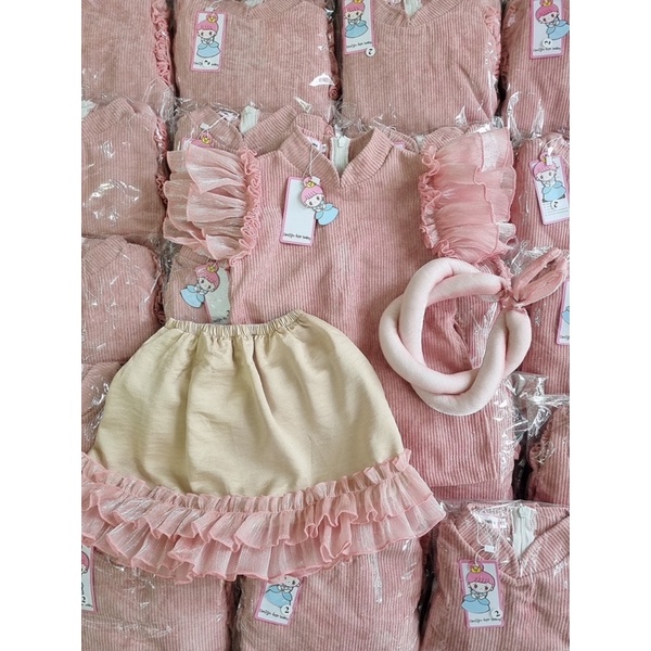 [HÀNG THIẾT KẾ] Áo Dài Màu Hồng Phối Chân Váy Bèo 2 Tầng Siêu Cấp Cho Bé Từ 4kg - 30kg)