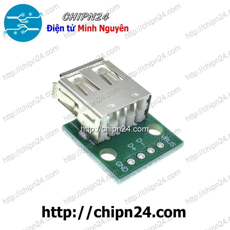 [1 CÁI] Đế chuyển Adapter USB A CÁI to DIP (PCB chuyển, Mạch chuyển)