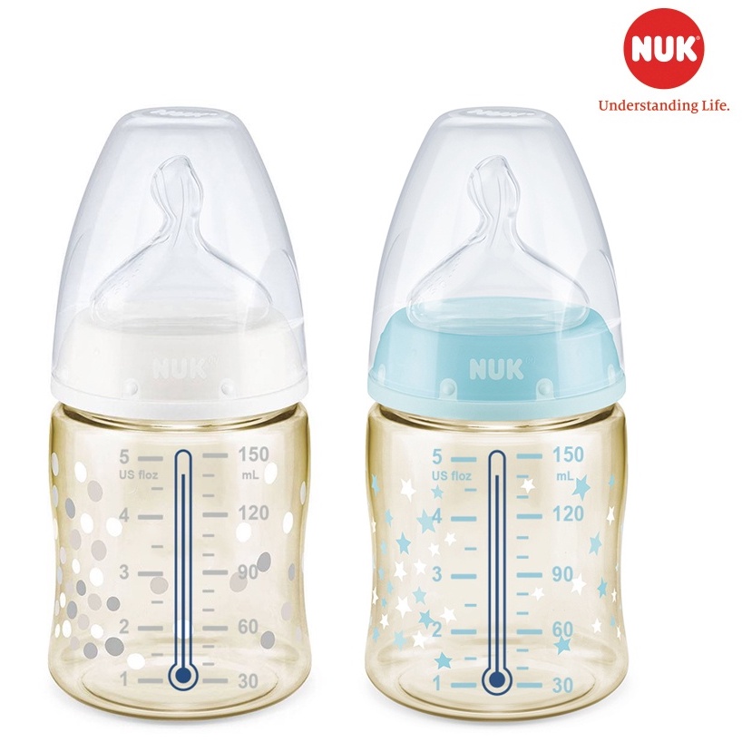 Bình sữa cảm biến nhiệt NUK nhựa PPSU 150ml, 300ml