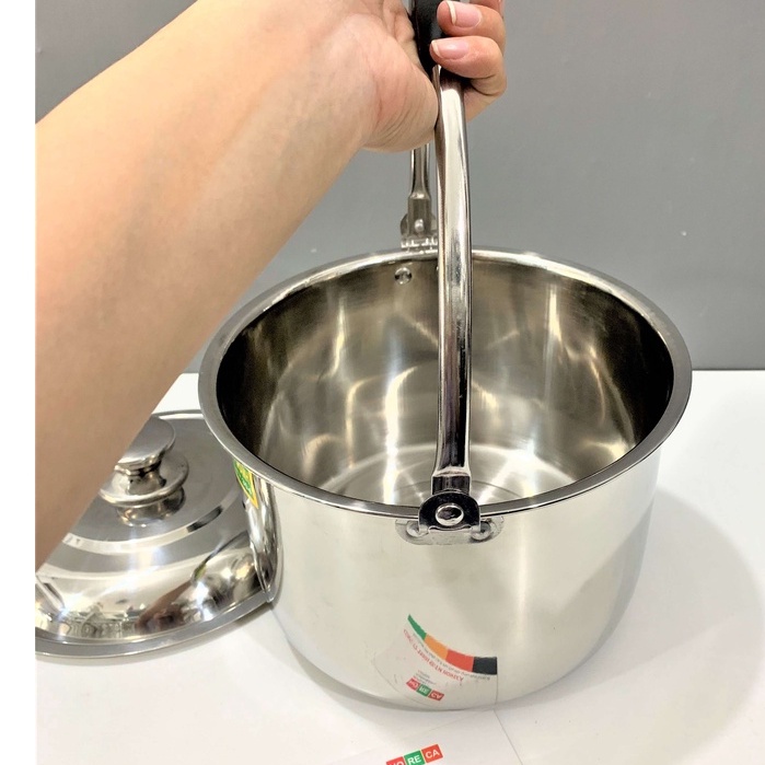 XÔ [INOX 304] CÓ QUAI XÁCH, CÓ NẮP ĐỰNG NƯỚC LÈO, ĐỰNGTHỨC ĂN, XÁCH CƠM