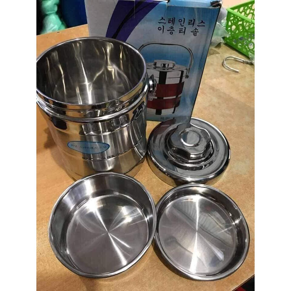 [GIÁ SỐC] Cặp lồng giữ nhiệt 3 ngăn 100% inox đẹp 1.4L