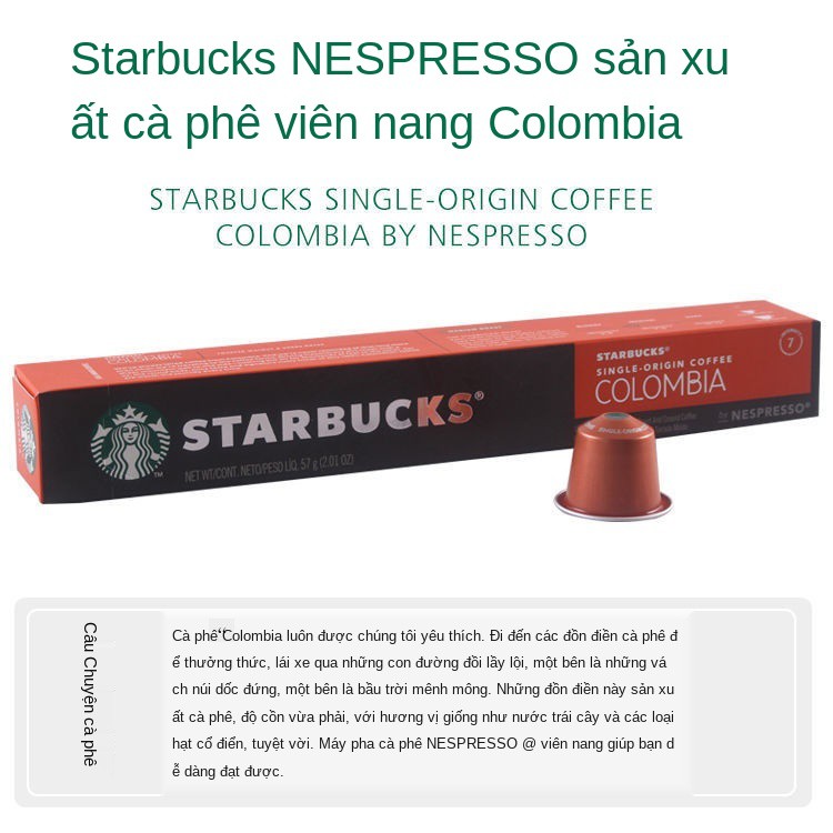 ♘Cà phê viên nén Starbucks nhập khẩu Thụy Sĩ phù hợp với máy pha Nestlé Nespresso 10
