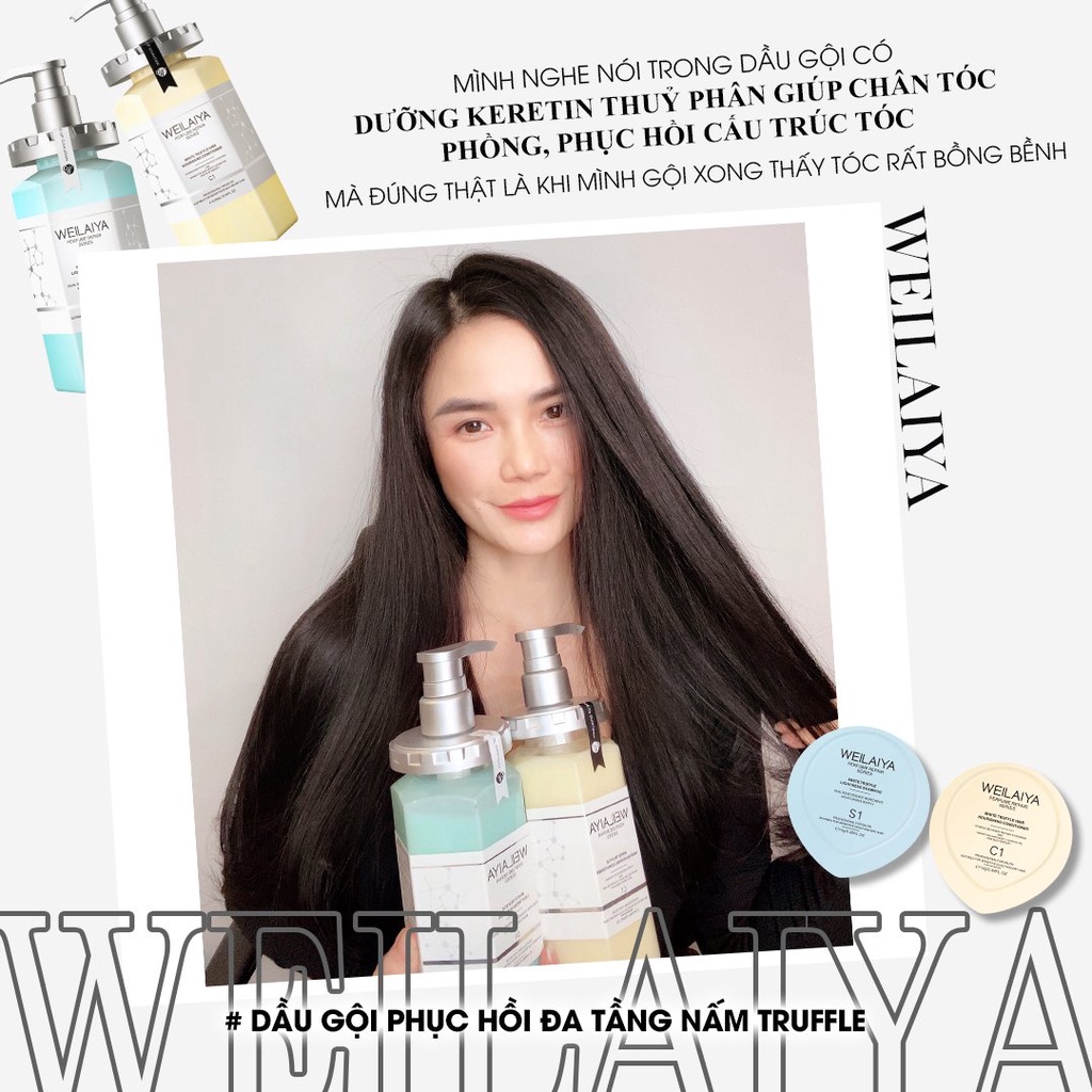 Bộ Dầu Gội Phục Hồi Đa Tầng Nấm Truffle Weilaiya Chính Hãng 450ml