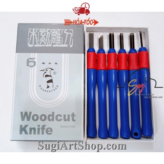 Dao khắc gỗ và khắc dưa hấu tết, Woodcut Knife cán nhựa