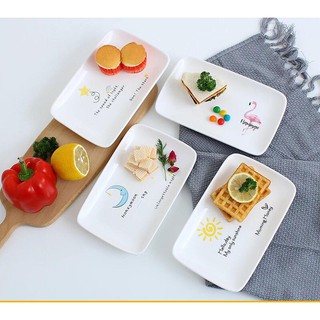 Đĩa sứ chữ nhật