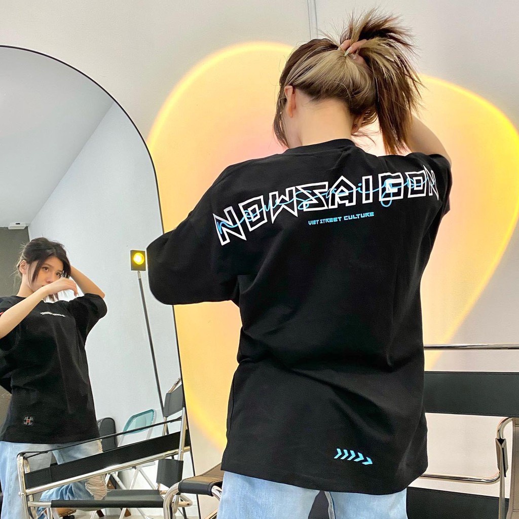 Áo nowsaigon signature drop shoulder , tee local brand nsg sấm sét , phông now sài gòn tay lỡ form rộng full tag