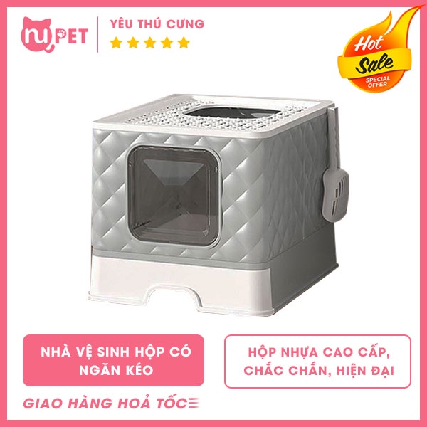 Nhà vệ sinh hộp có ngăn kéo to cho mèo