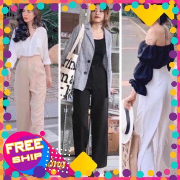 [VIP 1] QUẦN ỐNG RỘNG VẢI ĐŨI SUÔNG DÁNG ĐẸP 4 MÀU HOT THỜI TRANG BANAMO FASHION