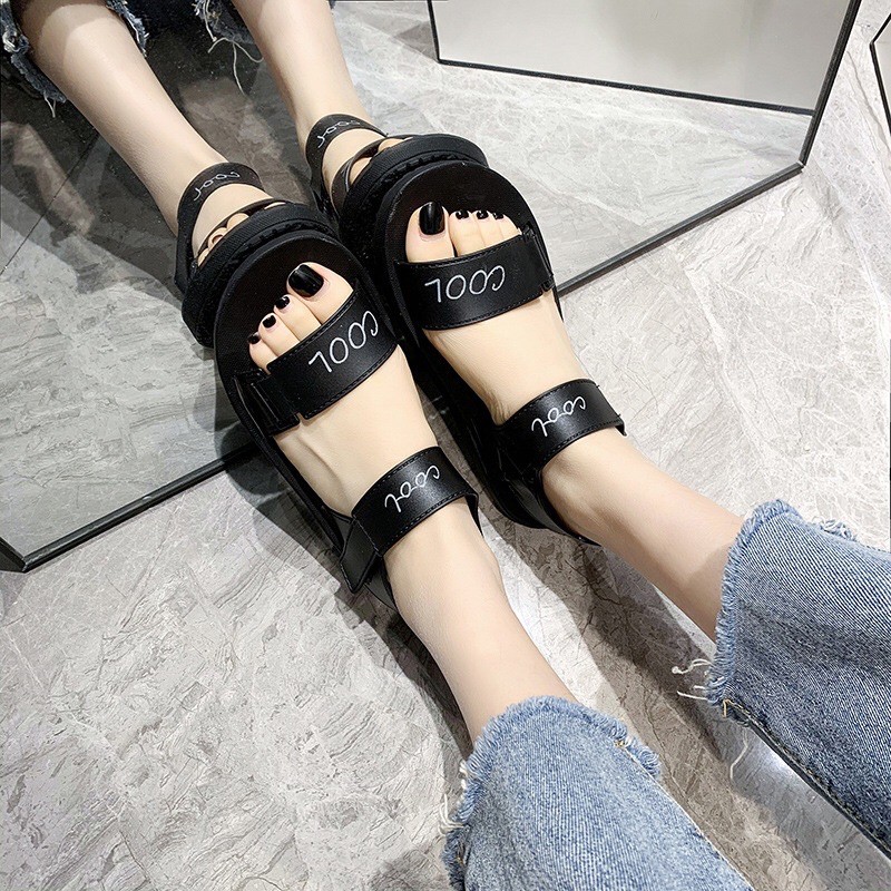 Sandal nữ đi học đế bệt ulzzang đẹp thời trang JAENIA SD005