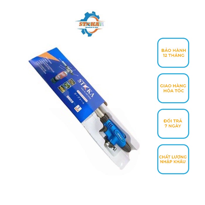 Đèn Khò Gas Mini Staka Japan Có Chĩnh Gió, Thép không gĩ, Siêu Bền, Chất Lượng Nhật Bản