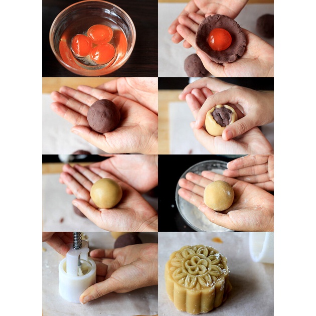 Khuôn bánh trung thu lò xo, dùng làm bánh trung thu, bánh dẻo