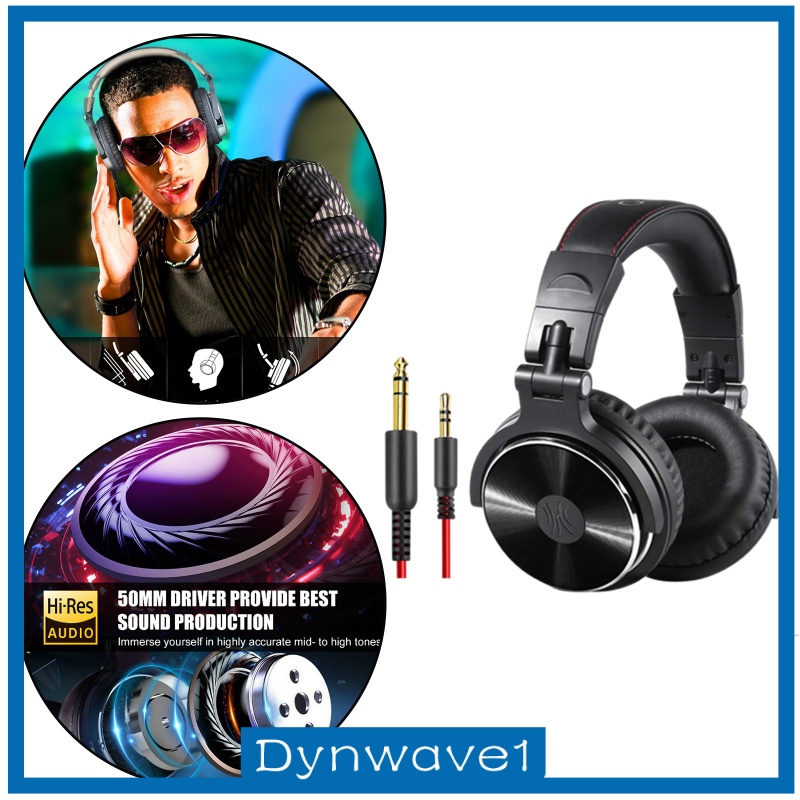 [DYNWAVE1] Pro-10 Over-Ear DJ Headphone Headsets with Mic for Studio Monitoring Mixing