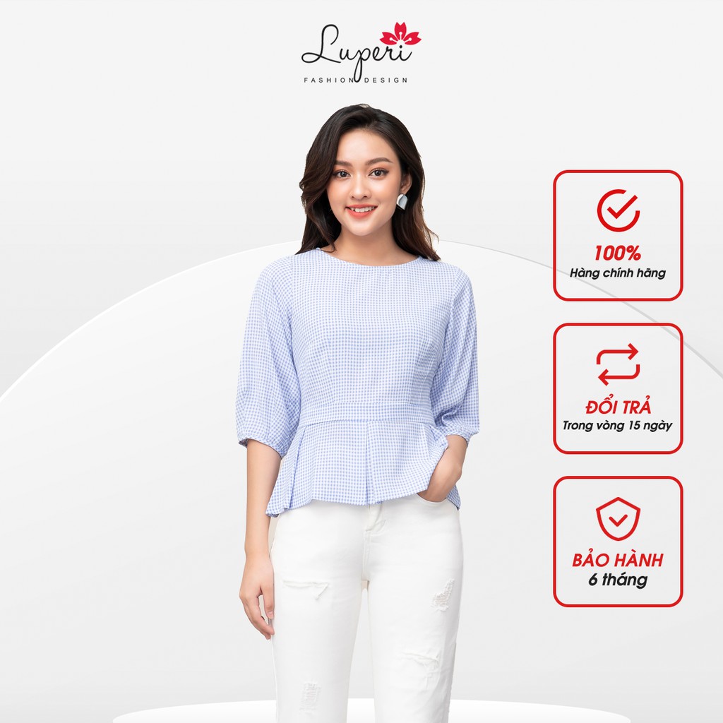 Áo Sơ Mi Nữ Kiểu Tay Lửng Có Bo Eo LUPERI LFSM1181 Chất Liệu Tơ Sống Cao Cấp Cho Nữ Công Sở