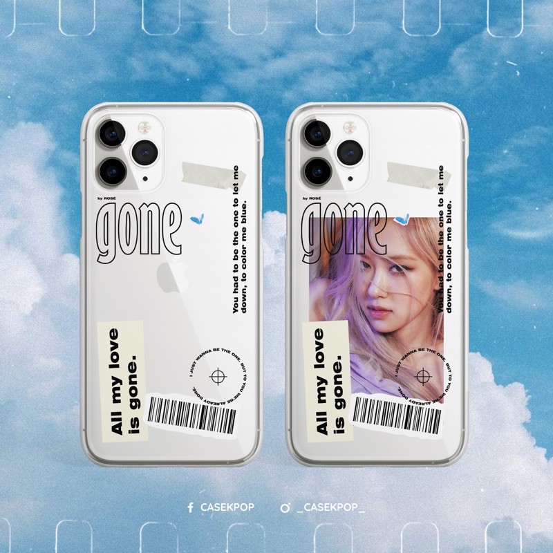 Ốp lưng silicon trong iPhone thiết kế Rosé - GONE có thể kẹp thêm ảnh