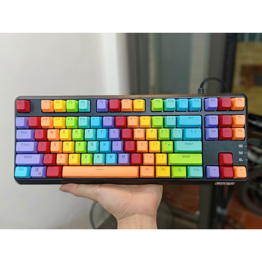 Keycap pbt Rainbow double shot xuyên led