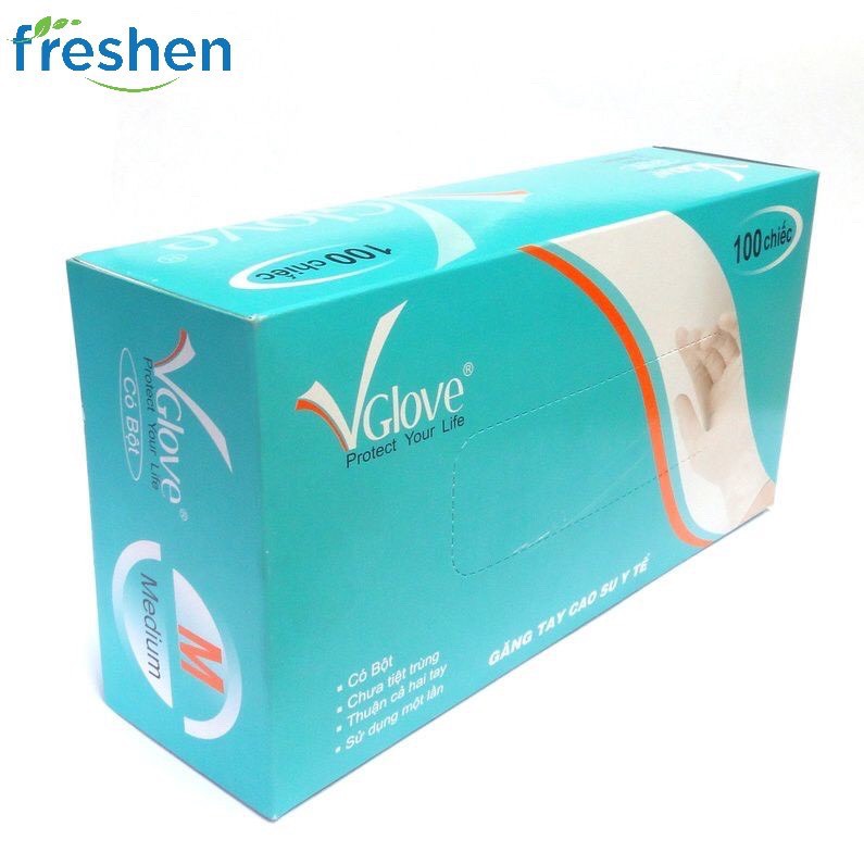 Găng tay y tế có bột 24cm Vglove 5.0g