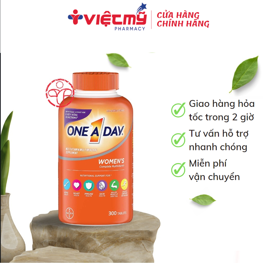 Viên uống Vitamin tổng hợp cho Nữ One A Day women Multivitamin 300 viên của Mỹ Việt Mỹ Pharmacy
