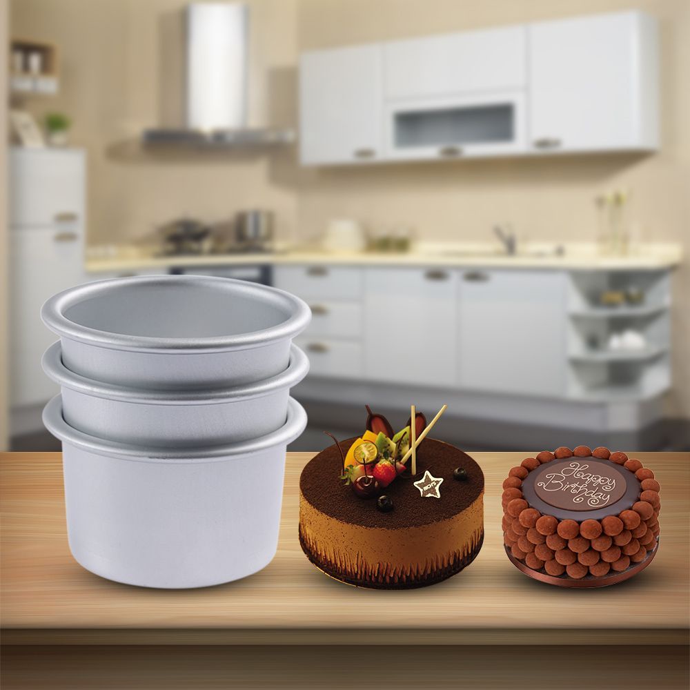 Bộ 3 Khuôn Tròn Bằng Hợp Kim Nhôm Nhiều Màu Chất Lượng Cao