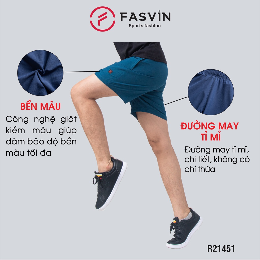 Quần đùi nam ngắn chạy bộ Fasvin R21451.HN vải Dù Gió nhẹ mát tiện dụng thể thao hay mặc nhà