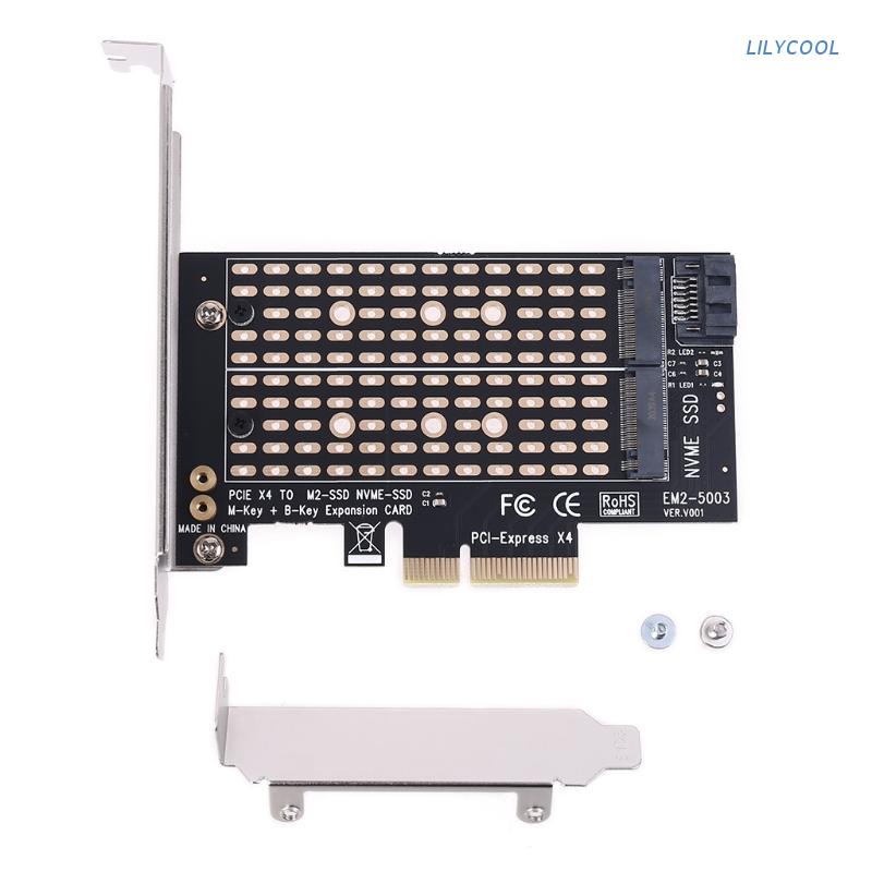 Card Chuyển Đổi Pci-E Pci Express 4x Sang Nvme Ssd B + M-Key M.2 Cho 2230 / 2242 / 2260 / 2280