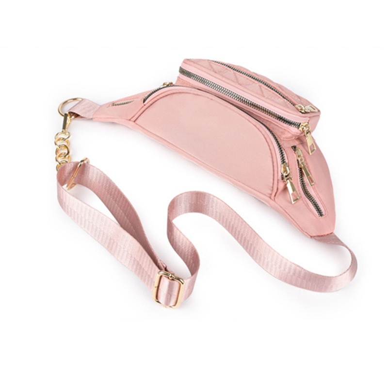 QQ Túi Đeo Thắt Lưng Bằng Nylon Có Khóa Kéo Thời Trang Cho Nữ