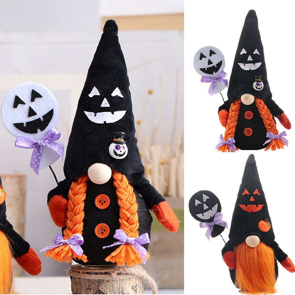 Thú Nhồi Bông Hình Mặt Cười Đen Đáng Yêu Trang Trí Halloween