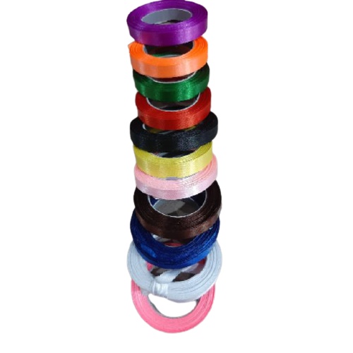 Ruy Băng Lụa 1 Cm Màu Sắc Đẹp, Chất Lượng Cao - Cuộn 22m