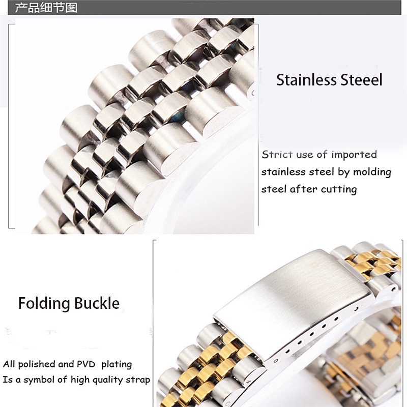 Dây Đeo Đồng Hồ Bằng Thép Không Gỉ 18Mm 20mm 22mm Cho Rolex DATEJUST Series