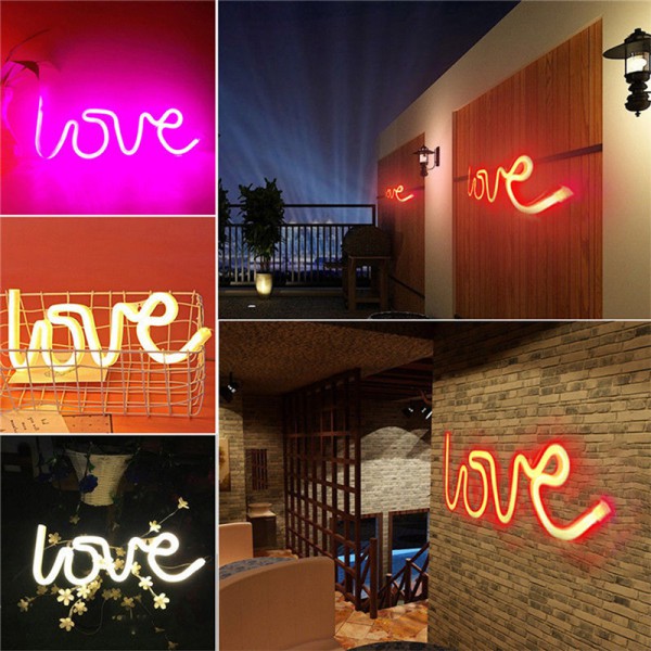 Đèn led Neon gắn tường hình chữ LOVE trang trí tiệc