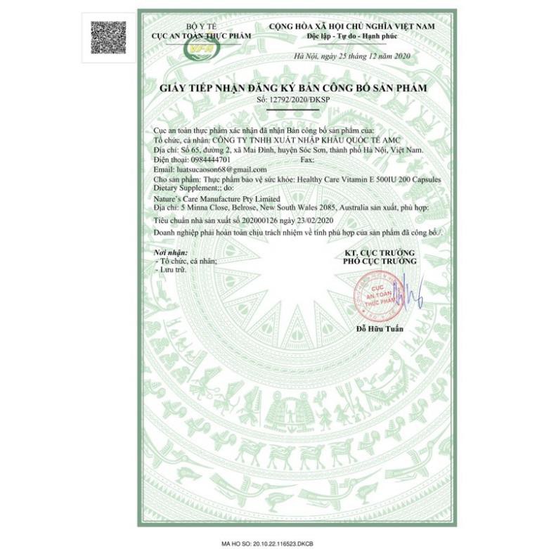 Vitamin E 500UI HealthyCare của Úc, lọ 200 viên, mẫu mới | BigBuy360 - bigbuy360.vn