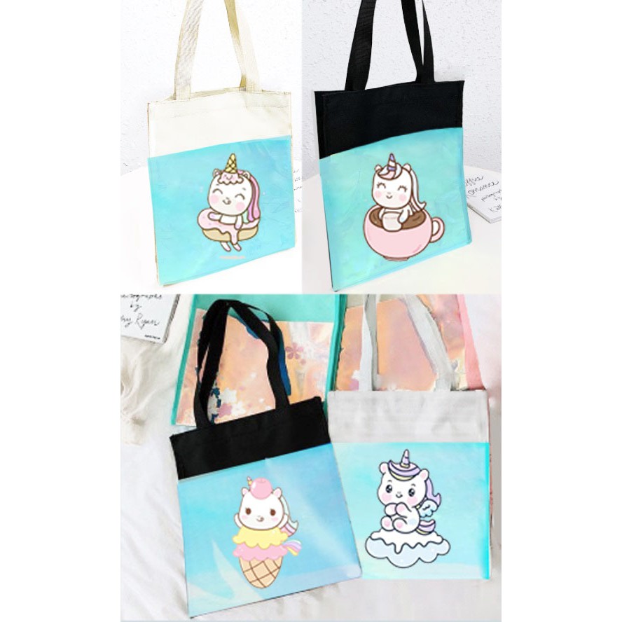 Túi tote hologram ngựa thần TTH36 tote unicorn dễ thương hoạt hình idol thần tượng