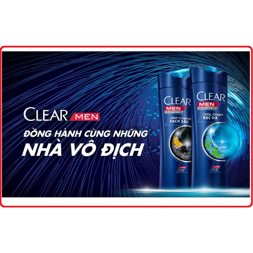 Dầu Gội CLEAR MEN Mát Lạnh Bạc Hà/Sạch Sâu Chai 650g