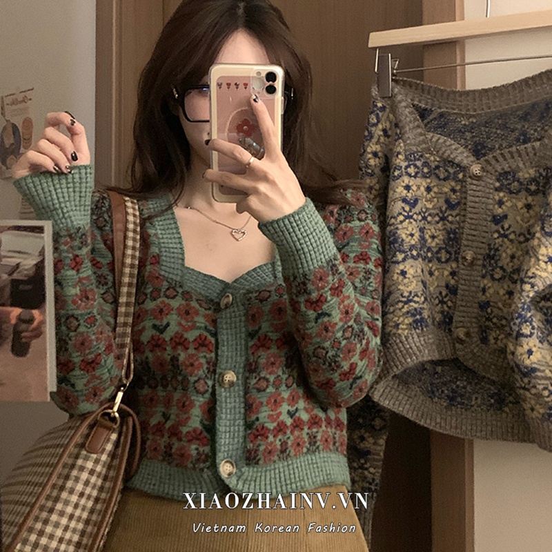 Áo Khoác Cardigan Dệt Kim Tay Dài Phong Cách Retro Hàn Quốc Thời Trang Cho Nữ | BigBuy360 - bigbuy360.vn