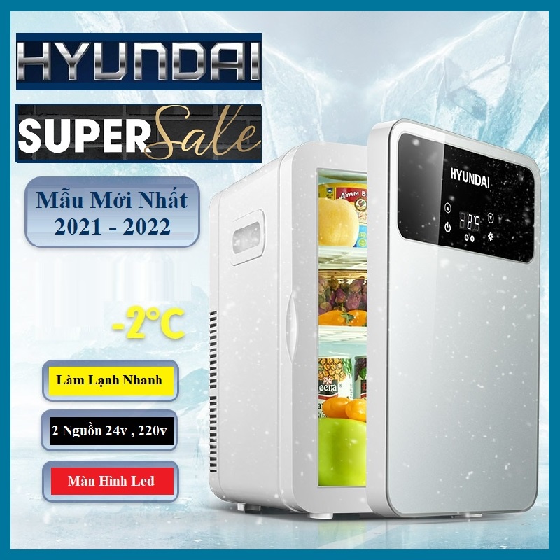 Tủ lạnh mini Hyundai 20L Hàng Chính Hãng - Tủ lạnh mini 2 chiều nóng lạnh dùng trong nhà và trên ô tô có kèm ảnh thật