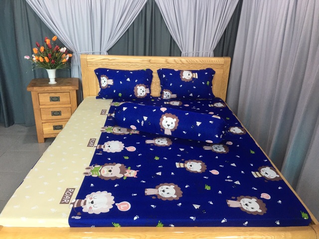 Bộ drap thun❤️FREESHIP❤️ga thun lạnh - drap thun Hàn Quốc mẫu bò sữa  ( 1ga, 2 áo gối nằm, 1 áo gối ôm)