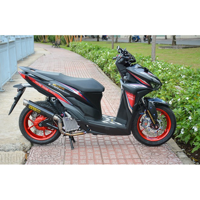 Cổ pô inox 2 khúc gắn pô lon 27x51 dành cho VARIO / SHVN / AB 125-150 / LUVIAS xăng xơ , FI / VISION / Sh mode