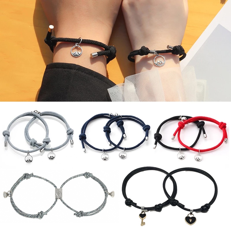 ✨✨Cặp Vòng Đeo Tay Dây Bện Nam Châm Dành Cho Cặp Đôi