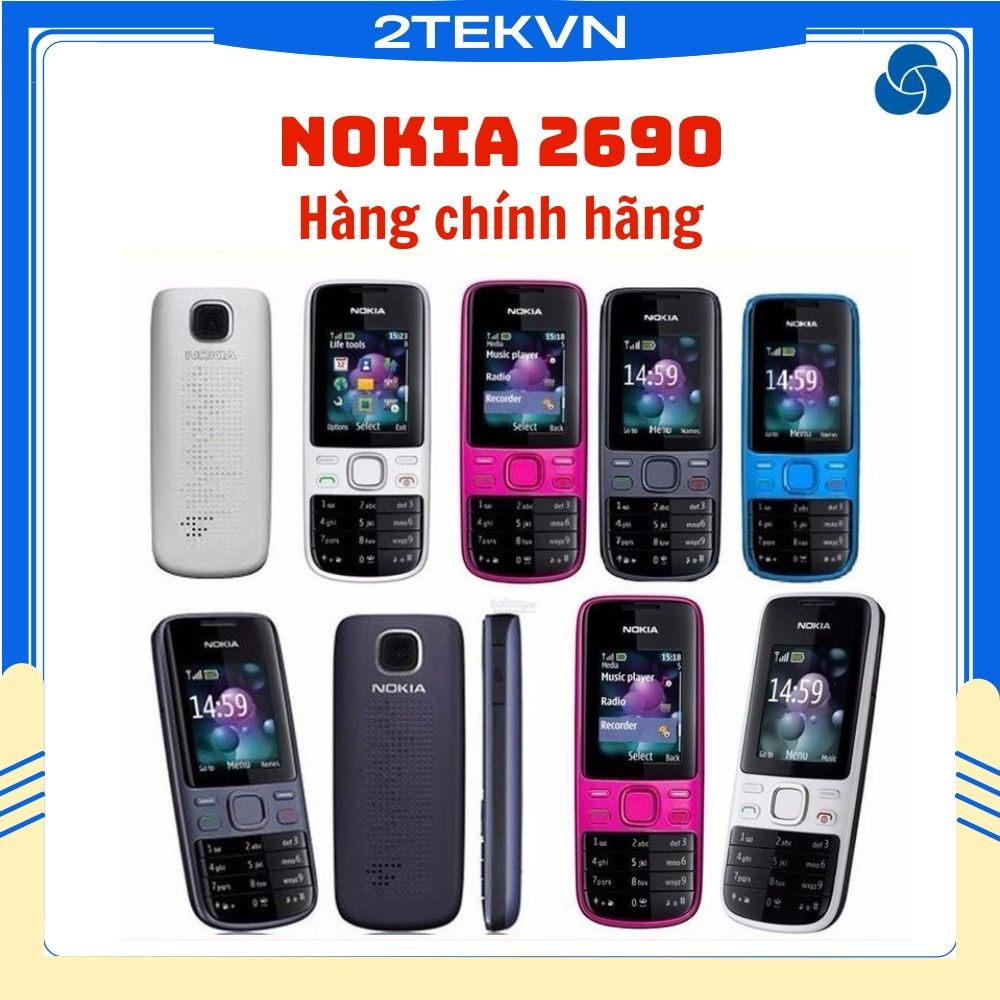 [HCM]Điện Thoại Nokia 2690 Chính Hãng - Nghe Gọi Bền - Kèm Phụ Kiện