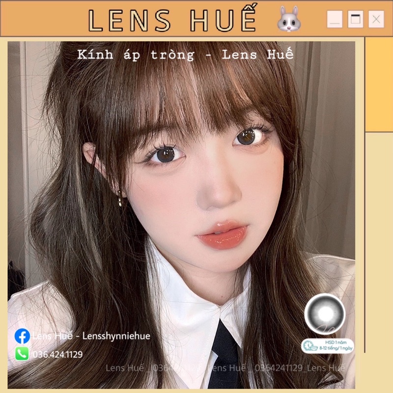 ✨-Lens BLACK đen mẫu lens tự nhiên phù hợp đi học, trang điểm nhẹ - Lens HuếÂN
