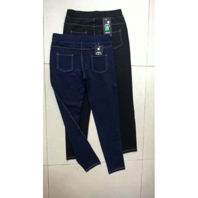 Quần legging giả jean vải cotton da cá co dãn