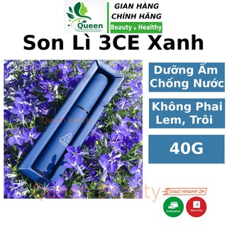 Son 3CE Xanh môi vỏ xanh black rouge siêu lì không trôi bóng giá rẻ mẫu mới 2020 Queen Beauty - Son môi 3CE