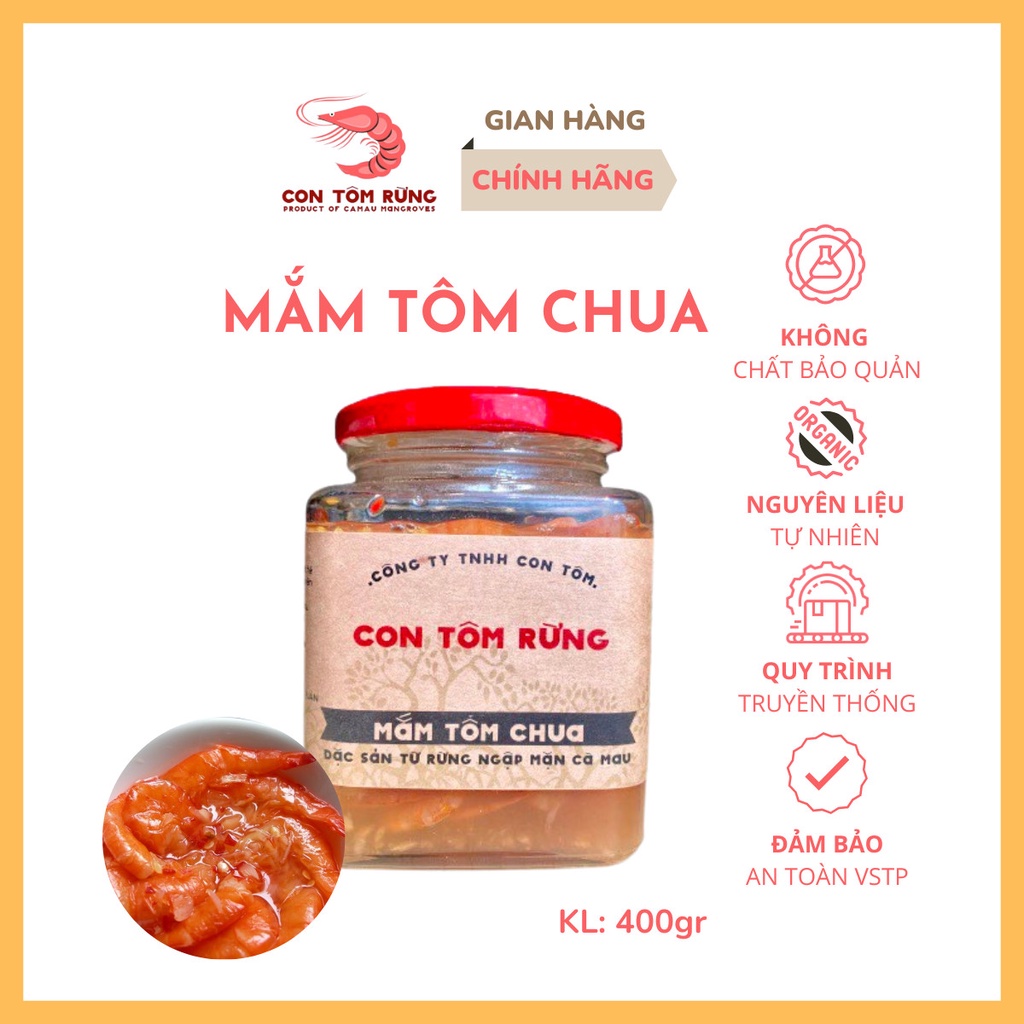 Mắm tôm chua Cà Mau  [400 gr] - Đặc Sản cao cấp - Con Tôm Rừng