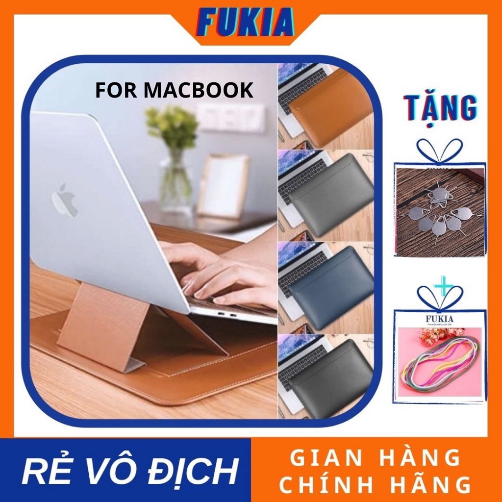 Bao da Macbook, Laptop chống thấm nước có giá đỡ nâng máy tính chính hãng Wiwu 13inch 15inch 16inch WW006