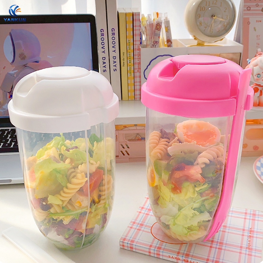 Cốc Đựng Salad Ăn Sáng Kèm Muỗng Và Vỏ Bọc Tiện Lợi