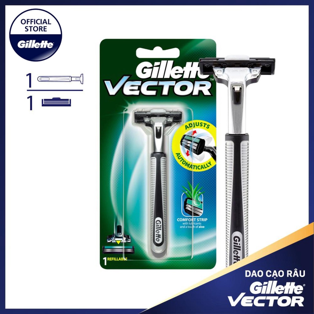 Dao cạo râu 3 lưỡi Gillette Mach 3+  - Cán cạo râu Gillette Vector