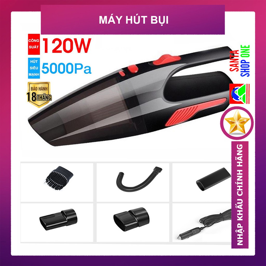 [ BH 1 Đổi 1 ] Máy hút bụi xe hơi, Máy hút bụi cầm tay mini điện áp 12V cho ô tô cực khoẻ Đủ 6 món-VDC