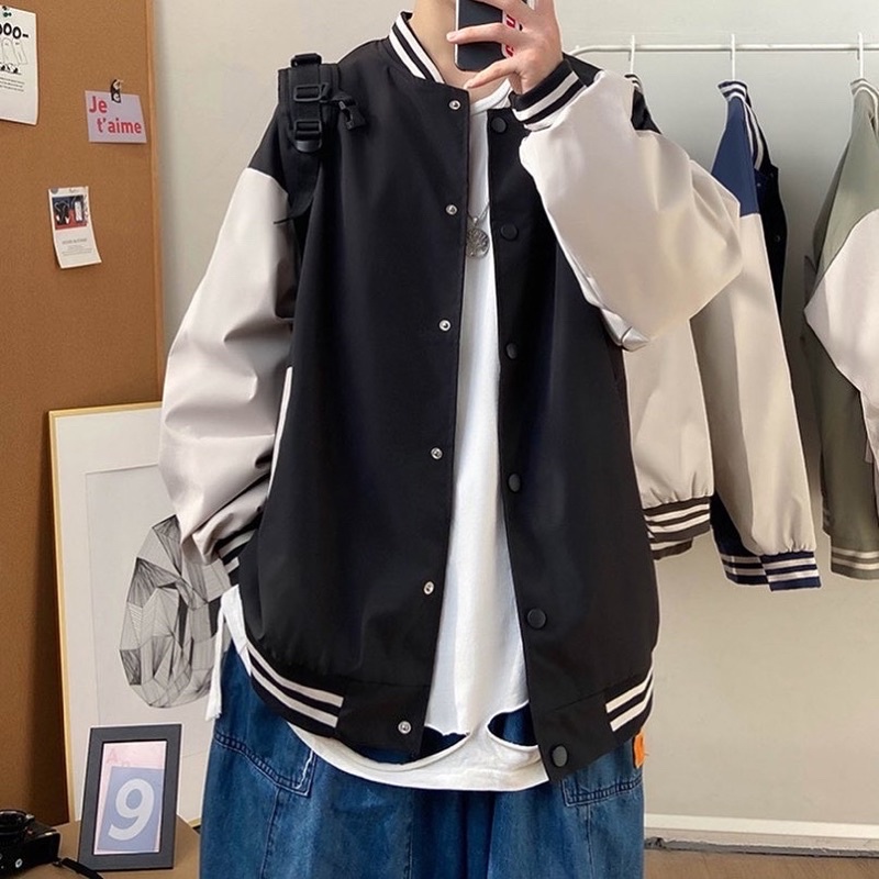 Áo khoác dù nam nữ,thiết kế tay phối trắng Tata