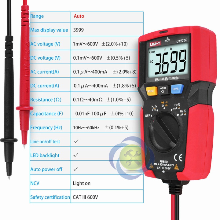 Đồng Hồ Vạn Năng Kỹ Thuật Số Uni-T UT125C
