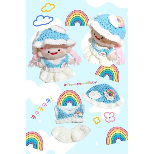 Set mây và cầu vồng  cho doll 10,15,20cm