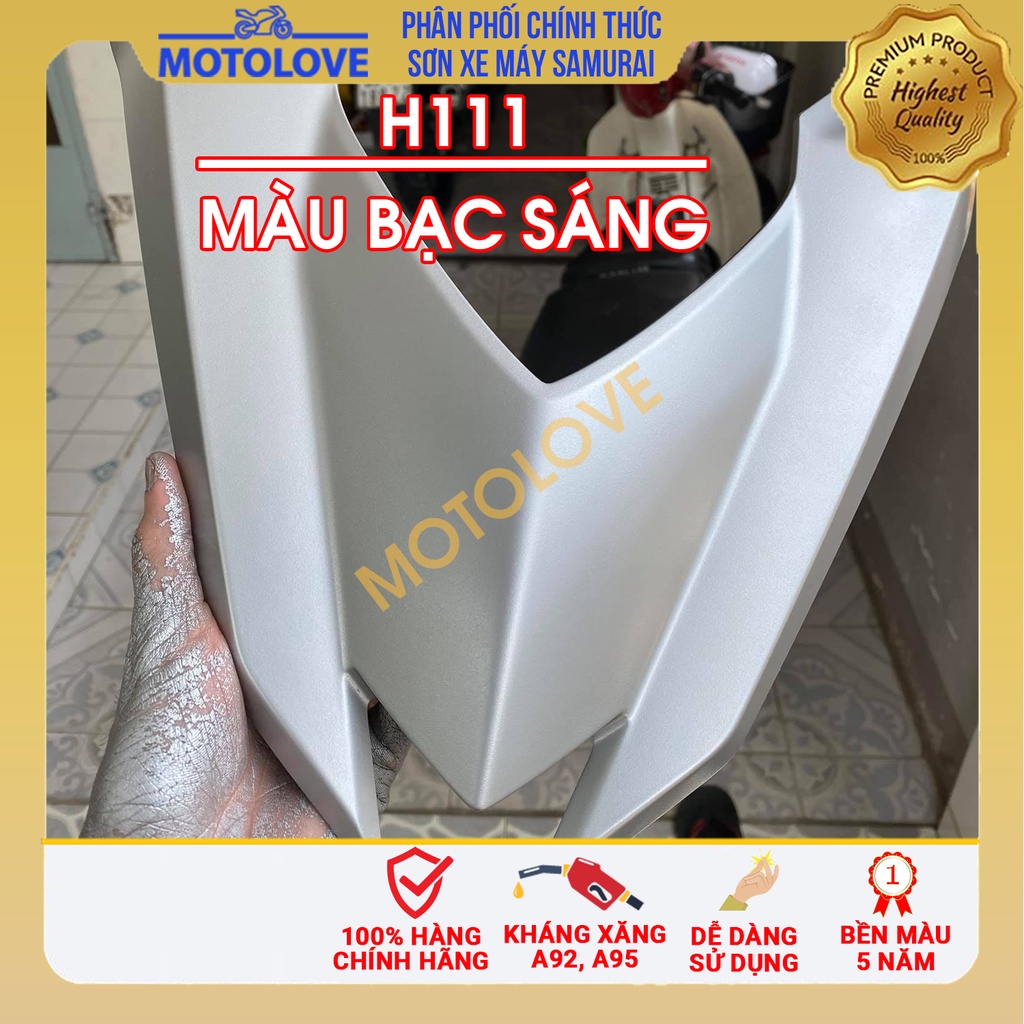 Sơn xịt Samurai màu Bạc - H111 (400 ml)